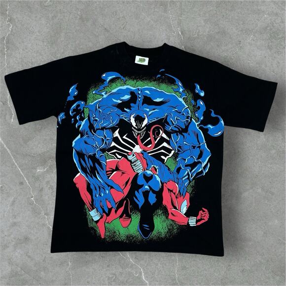 Chronic Images Venom Breaks Spider-Man XL Black T-Shirt Marvel Comics Rare HTF - Picture 1 of 8
